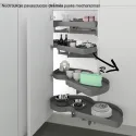 Rotating full extraction shelves Combi's 2 Ikona/Hyper, for corner unit, 450mm, left, anthracite