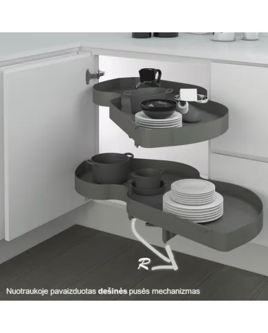 Mechanizmas kampinis Combi's 2 Ikona/Hyper, 450mm, dešinė, antracitas