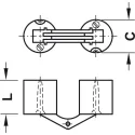 Hinge, Zysa, for wood thicknesses 14–40mm, for concealed mounting