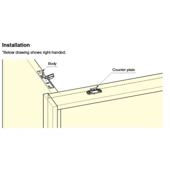 Door damper, hidden, left