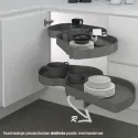 Mechanizmas kampinis Combi's 2 Ikona/Hyper, 600mm, dešinė, antracitas