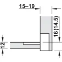 Flap hinge 90° Plano-Medial, zinc alloy/plastic, chrome plated/white