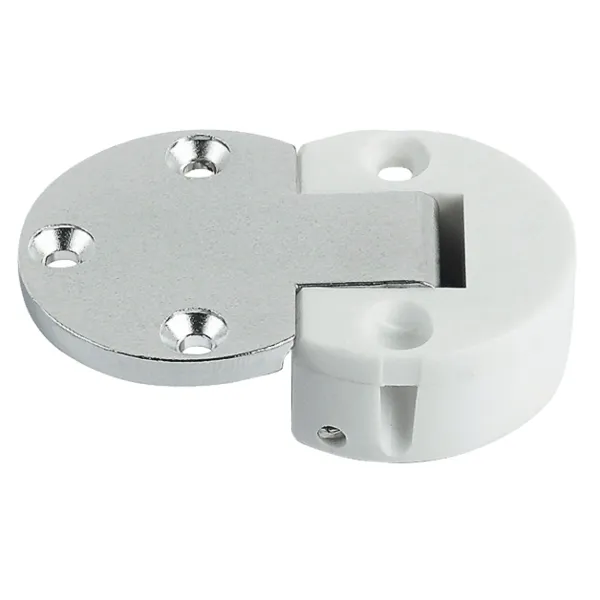 Flap hinge 90° Plano-Medial, zinc alloy/plastic, chrome plated/white