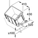 Single waste bin, 30 litres