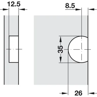 Flap hinge, 3-dimensionally adjustable, zinc alloy