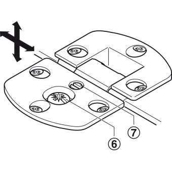 Flap hinge, 3-dimensionally adjustable, zinc alloy