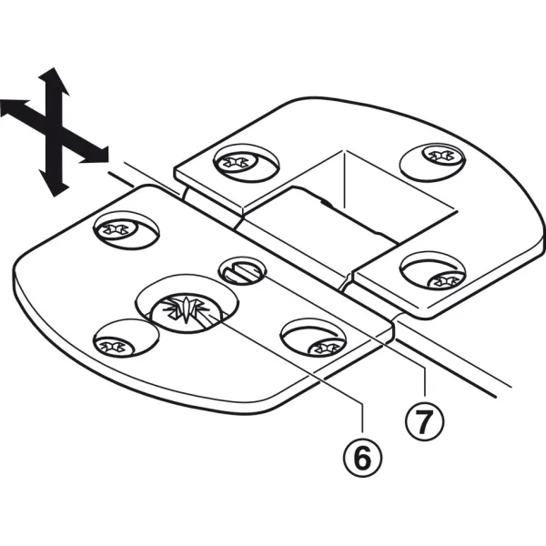 Flap hinge, 3-dimensionally adjustable, zinc alloy