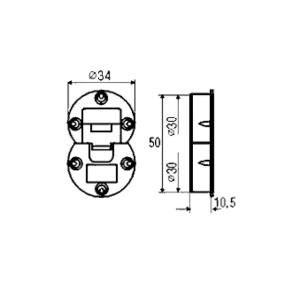 Flap hinge, 3-dimensionally adjustable, 30° zinc alloy