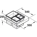 Eight compartment waste sorter, 1x18, 1x12, 2x8 and 3x2.5 litres, Hailo Separato Moovit, 3603-93