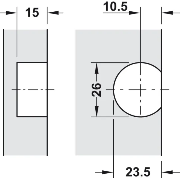 Flap hinge, 90°, 3D adjustable, for wooden flaps