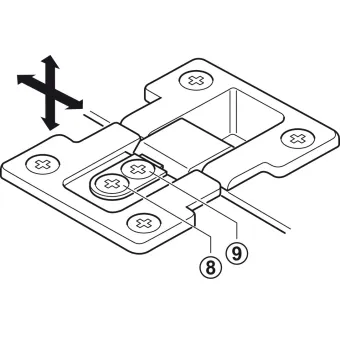 Flap hinge, 90°, 3D adjustable, for wooden flaps