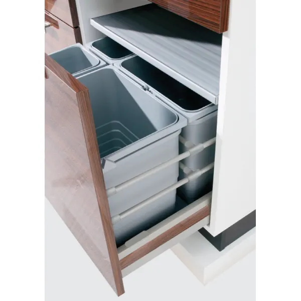 Šiukšliadėžė 4 dalių 560x480x310mm, pilka