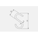 Hook for railing, S type, chrome