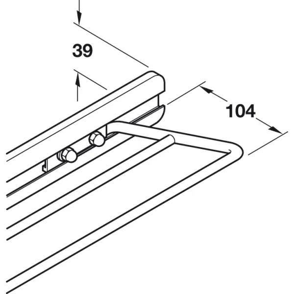 Towel rail, Steel/plastic, with extension runners