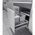 Šiukšliadėžė 3 dalių su ištraukiamu dangčiu pilka