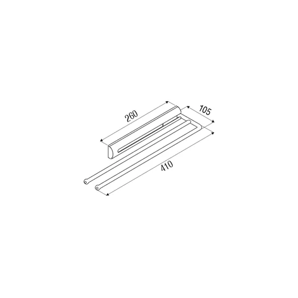 Pull-out towel rail, double, L410mm chrome