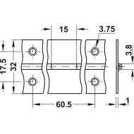 Lankstas šarnyrinis 32x1mm, L3500mm, aliuminis