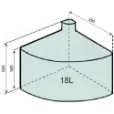 Wastebin Cabbi-1, mounts to cabinet side, 18l gray