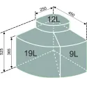Šiukšlių kibiras trijų dalių Cabbi-3 40l 19l+9l+12l