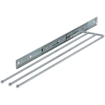 Towel rail, steel, chrome plated, polished, extending runners