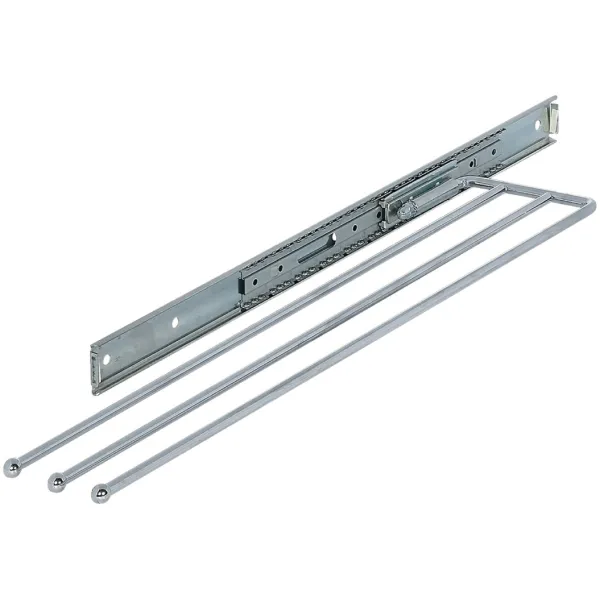 Towel rail, steel, chrome plated, polished, extending runners