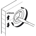 Cabinet hanger, For mounting in drilled hole, with height adjustment