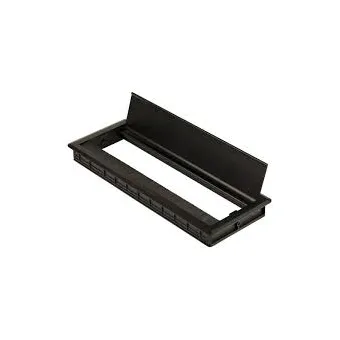 Cable grommet 300x120x28mm aluminum ABS with brush black