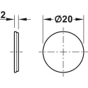 Counterplate, for door catch, for glue fixing