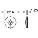 Counterplate, for magnetic catches, for screw fixing, Ø14mm