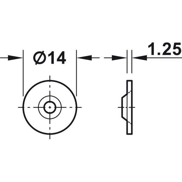 Counterplate, for magnetic catches, for screw fixing, Ø14mm