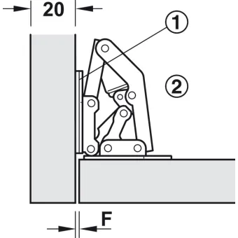 Plokštelė tarpinė Easy Mount lankstui balta