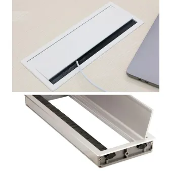 Lizdas laidams 300x120x28mm, aliuminis su šepetėliu juoda