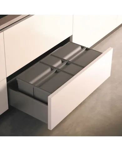 Wastebin V-L9XL, for inserting into pull out systems, W400/450/500mm 2x9l H207mm anthracite