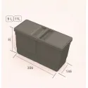 Wastebin V-L9XL, for inserting into pull out systems, W700/800mm 1x26+2x11l H275mm anthracite