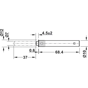 Atmetiklis durelių įfrezuojamas gumuotas L37mm, pilka