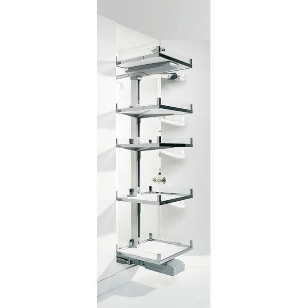 Extension fitting with shelves, for larder unit internal pull-out