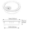 Cable grommet Ø80x13mm with brush stainless steel