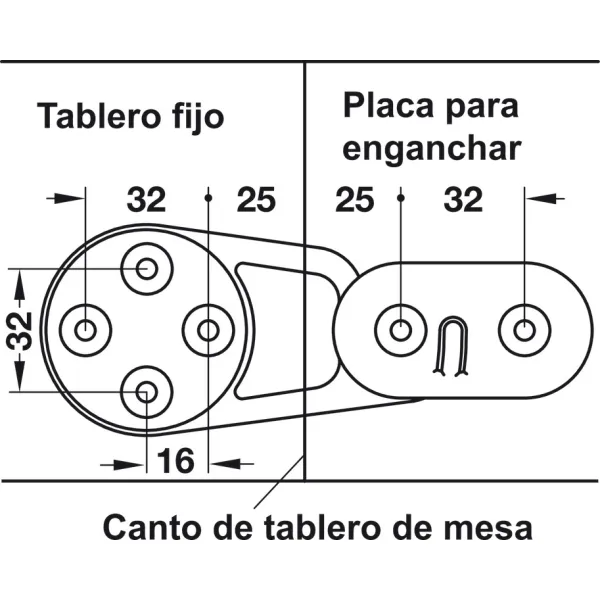 Jungtis stalviršiams 143x55mm, pilka