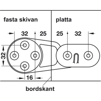 Jungtis stalviršiams 143x55mm, pilka