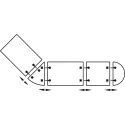 Jungtis stalviršiams 143x55mm, pilka