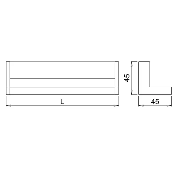Railing SYSTEMA SHE D-M L900mm 2x8.8W 24V MW black