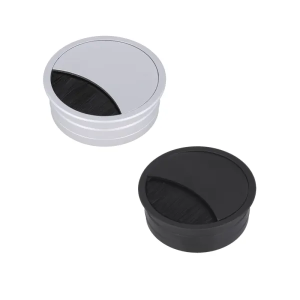 Cable grommet Ø80x22mm aluminum with brush black