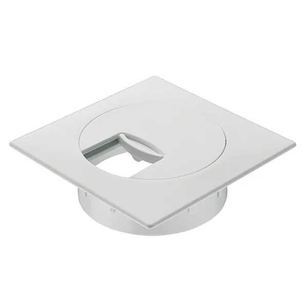 Lizdas laidams Ø60mm, 80x80mm, plastikinis balta