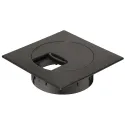 Lizdas laidams Ø60mm, 80x80mm, plastikinis juoda