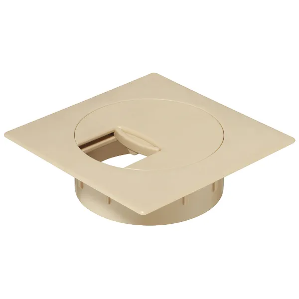 Lizdas laidams Ø60mm, 80x80mm, plastikinis smėlio
