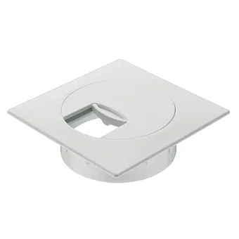 Lizdas laidams Ø80mm, 100x100mm, plastikinis balta