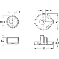 Ekscentrikas fasado reguliavimui +/- 2mm HAFELE