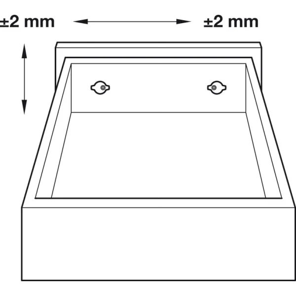 Drawer front adjuster, 2-piece
