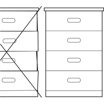 Drawer front adjuster, 2-piece