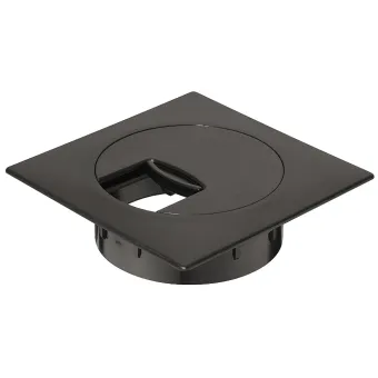 Lizdas laidams Ø80mm, 100x100mm, plastikinis juoda